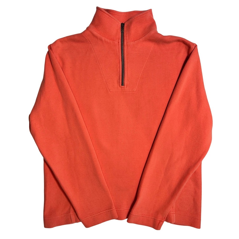 Tommy Bahama Quarter Zip Pullover Womens M Coral Orange Excellent‎ Coastal Knit